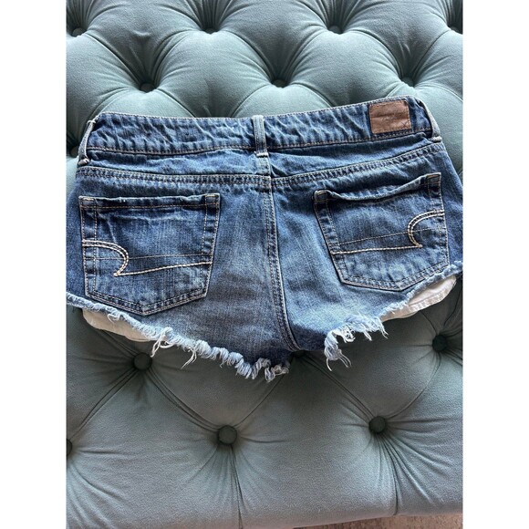 American Eagle Shorts Next Level Stretch Denim Cut Off Shorts with Lace Pocket 4 - Picture 3 of 9